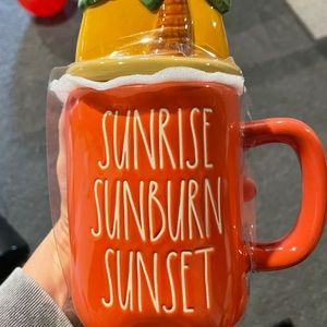 Sunrise sunburn sunset topper mug